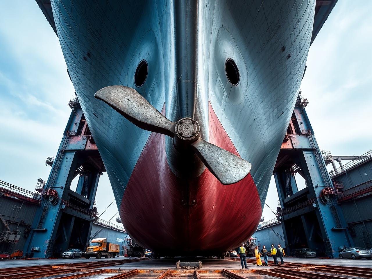 Vessel in drydock